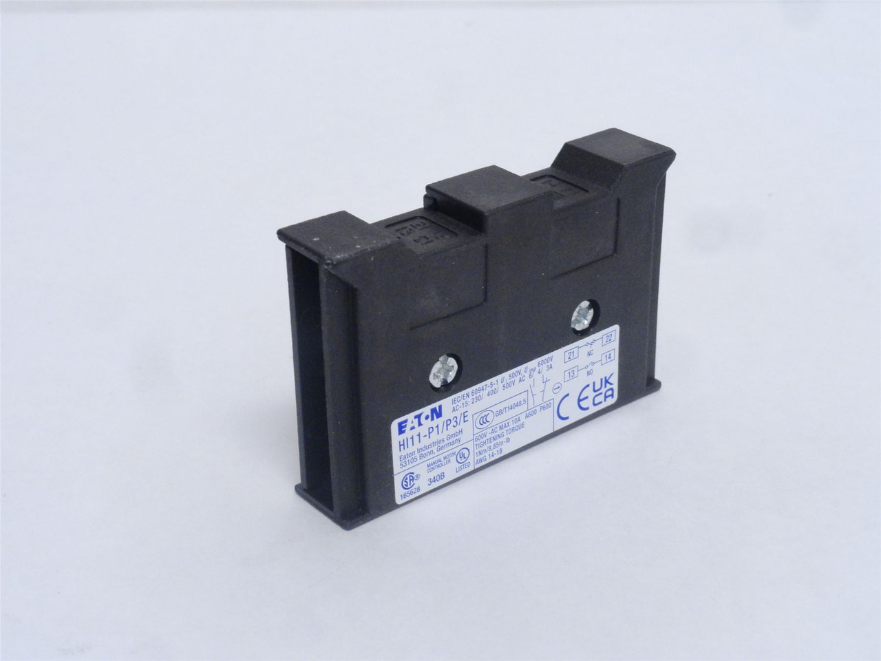 Eaton HI11-P1/P3/E; Aux Contact; 1-NO; 1-NC; 10A; 600VAC