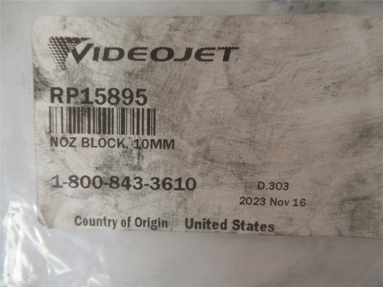 Video Jet RP15895; Nozzel Block 10mm Sealed