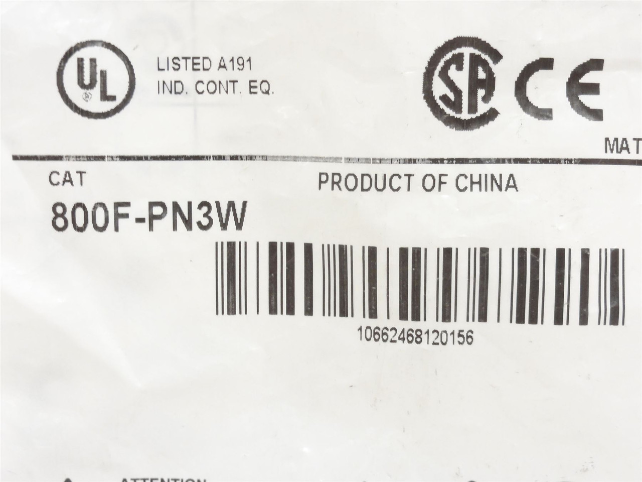 Allen-Bradley 800F-PN3W; White LED Module w/Latch