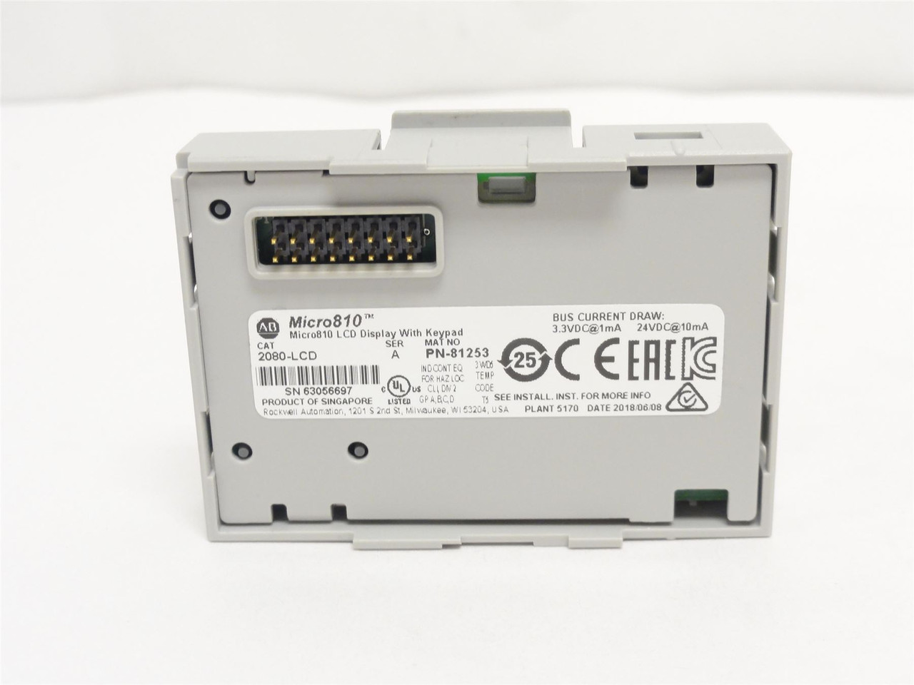 Allen-Bradley 2080-LCD; 2080-LCD Micro810 LCD Display w/Keypad