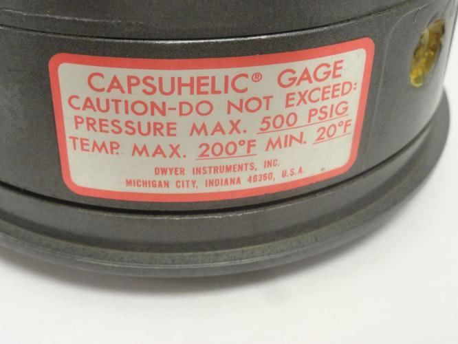 Dwyer 162135-00; Capsuhelic Pressure Gauge; 0-10"WC; 1/4NPT