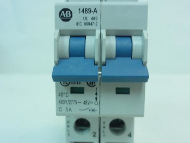 Allen-Bradley 1489-A2C050; Mini Circuit Breaker 5A; 277/480VAC