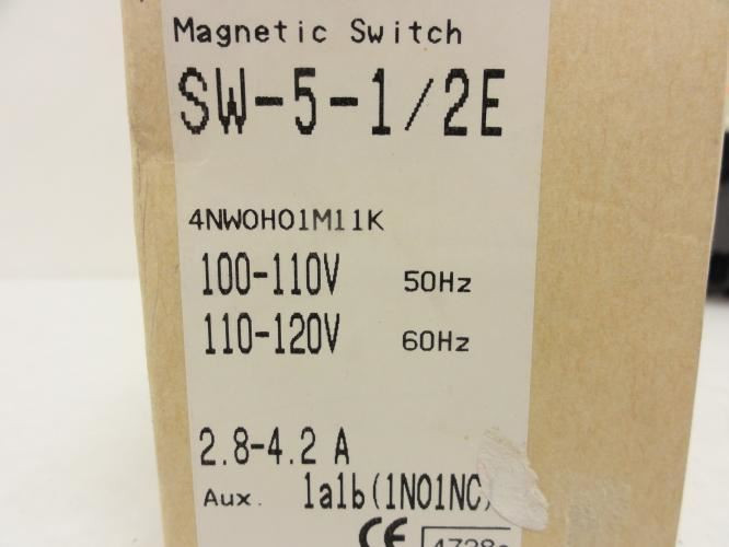 Fuji SW-5-1/2E; Starter 2.8-4.2A 3P 600V Coil: 110-120VAC