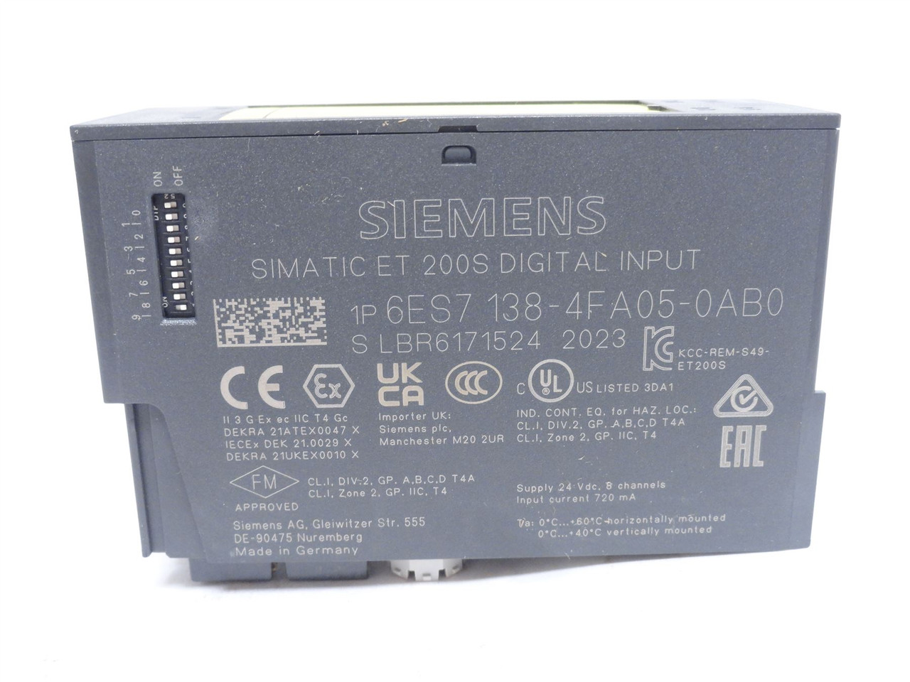 Siemens 6ES7-138-4FA05-0AB0; Digital Input Module; 24VDC