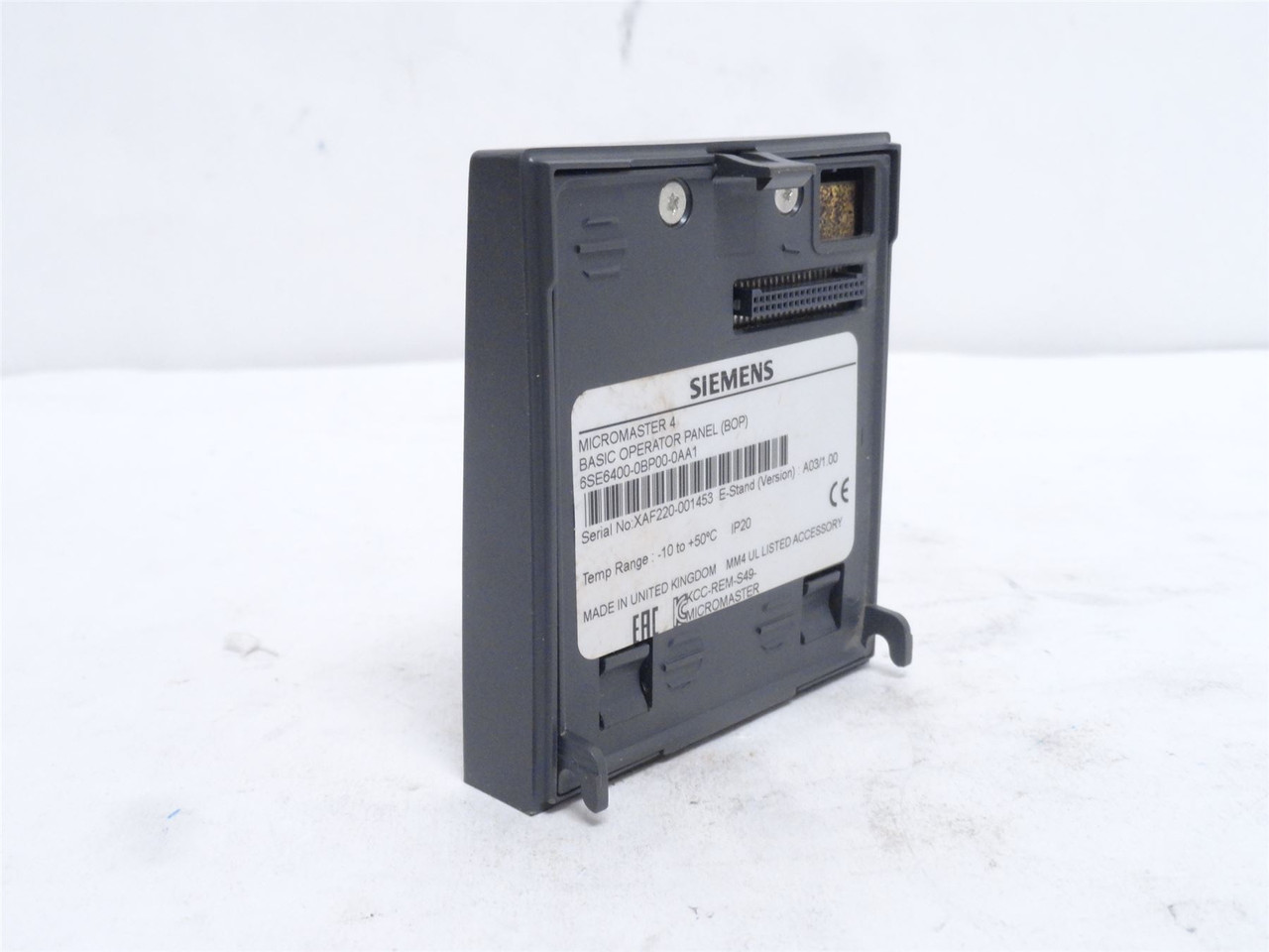 Siemens 6SE6400-0BP00-0AA1; Operator Panel Keypad Inverter