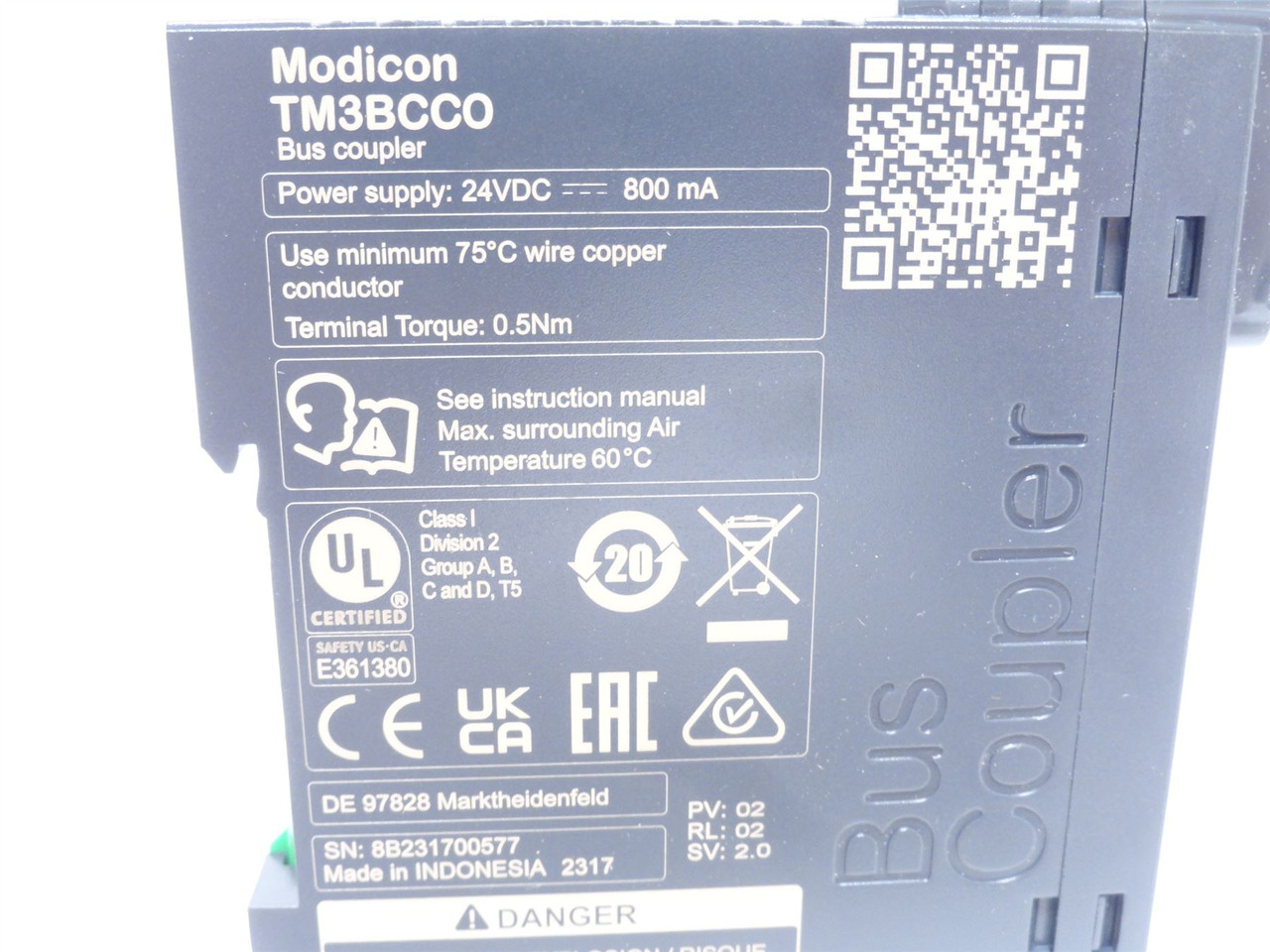Schneider TM3BCCO; Bus Coupler Module; 24VDC; 800mA