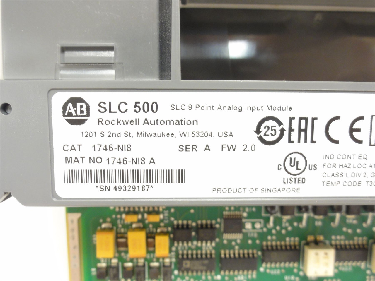 Allen-Bradley 1746-NI8; Analog Input Module; 10VDC; 8-Point