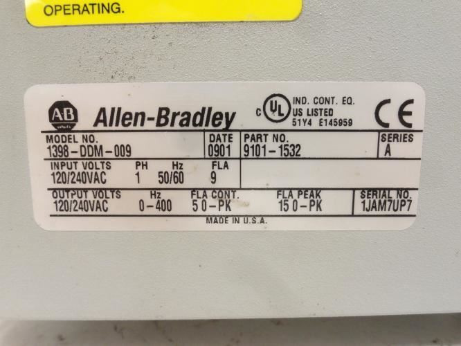 Allen-Bradley 1398-DDM-009; Digital Servo Drive W/DeviceNet