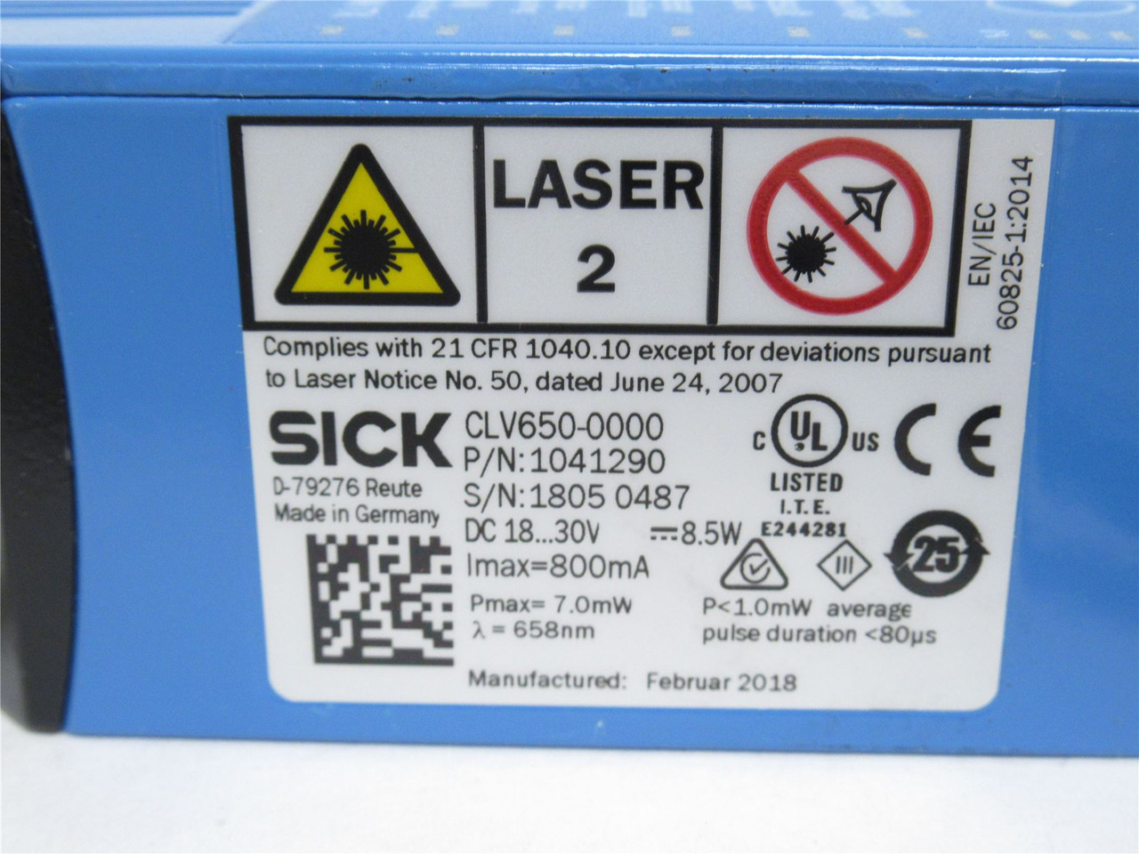 Sick CLV650-0000; Code Reader 1041290; 18-30VDC; Line Scanner