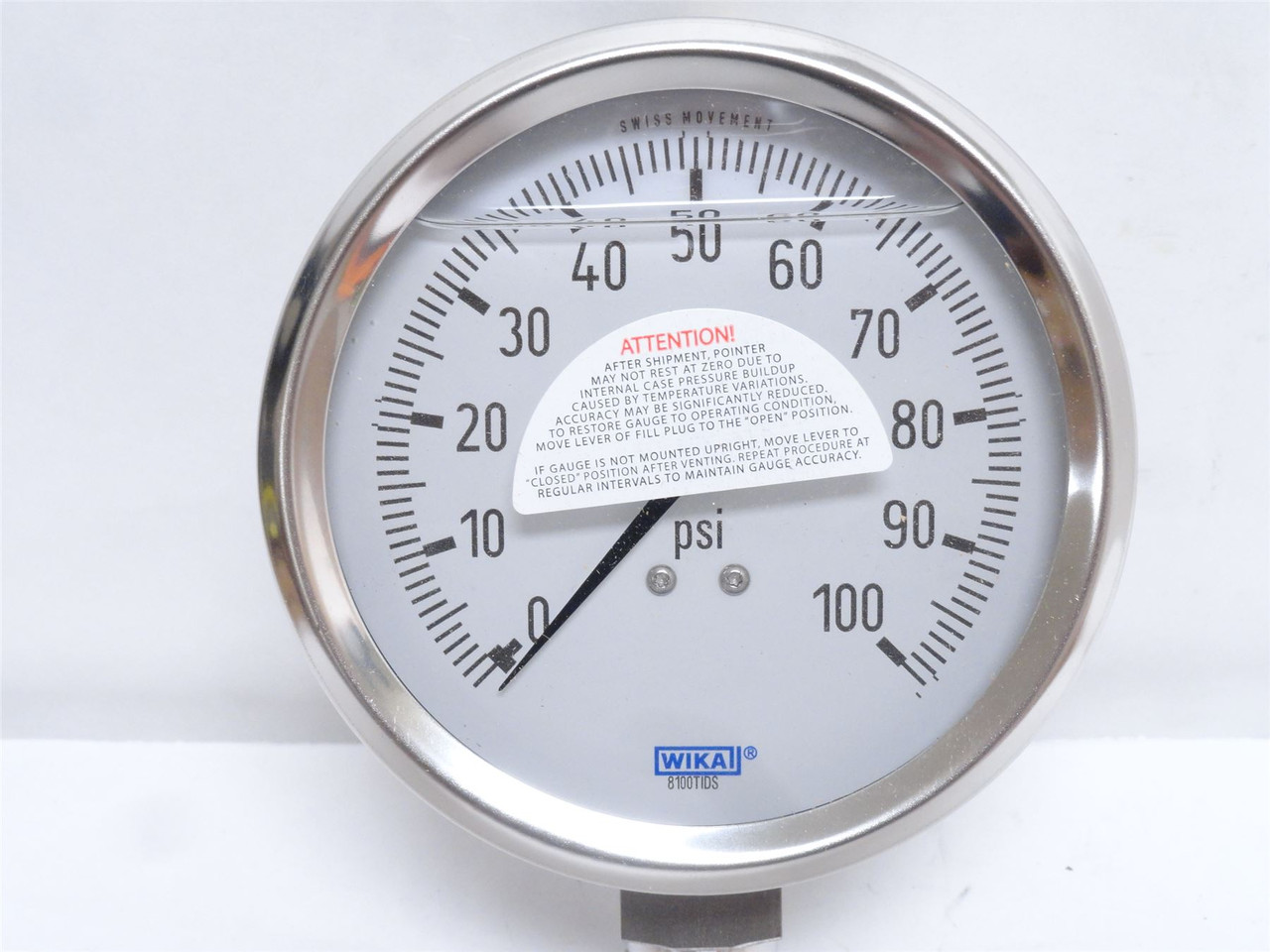 Wika 9833417; Liquid Filled Pressure Gauge 233.53.4; 0-100PSI