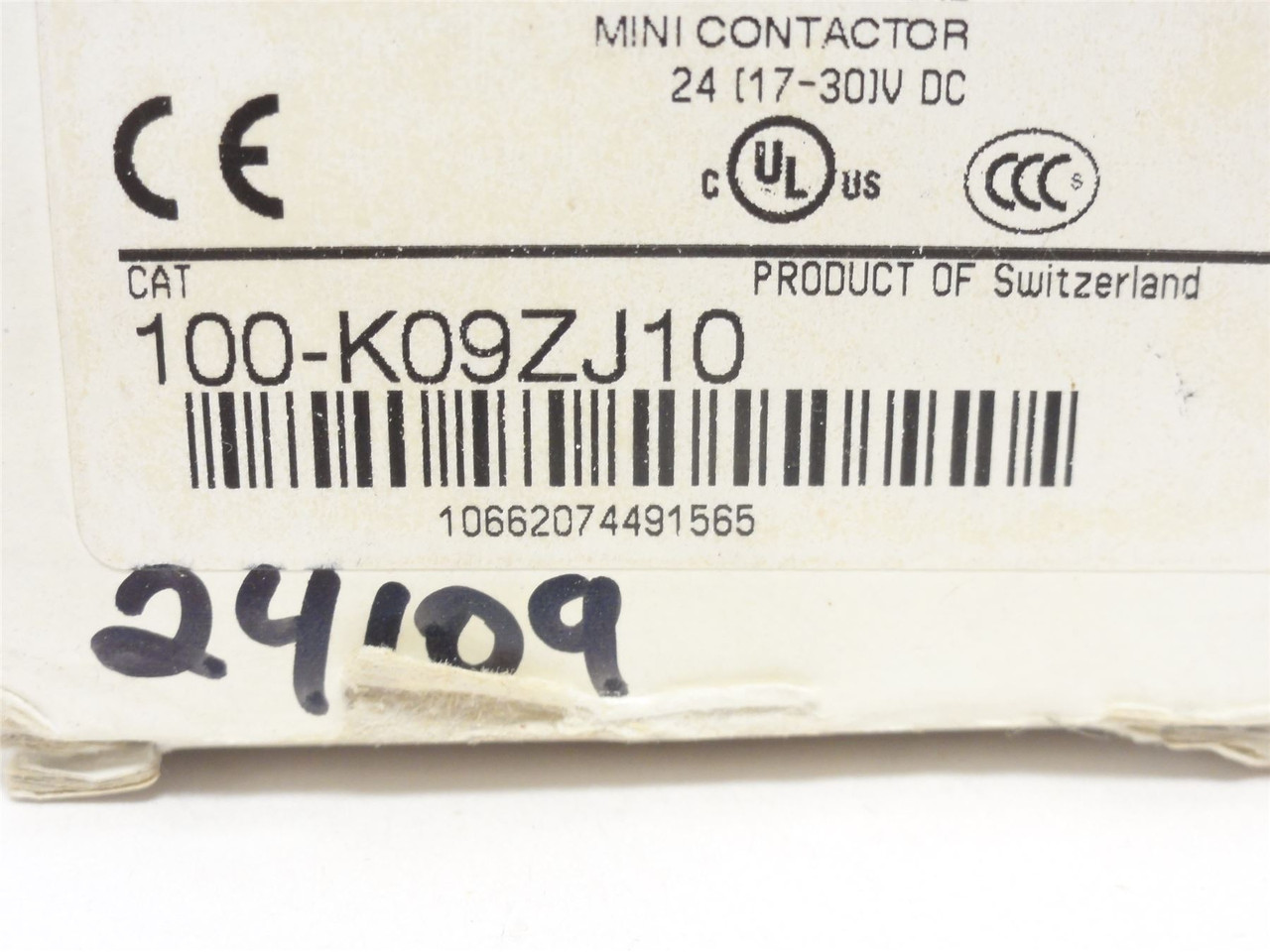 Allen-Bradley 100-K09ZJ10; Contactor; 9A; 690VAC; 24VDC Coil