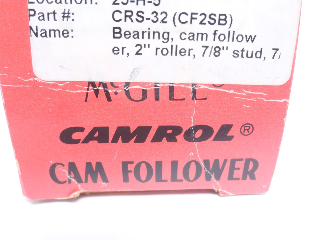 McGill CF2SB; Flat Cam Follower; 2"OD x 1-1/4" Width