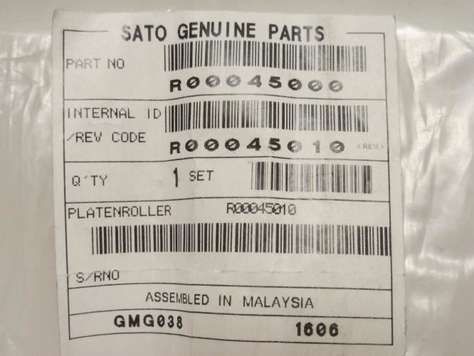 Sato R00045000; Platen Roller; 9" OL x 6-3/8" Roller Length
