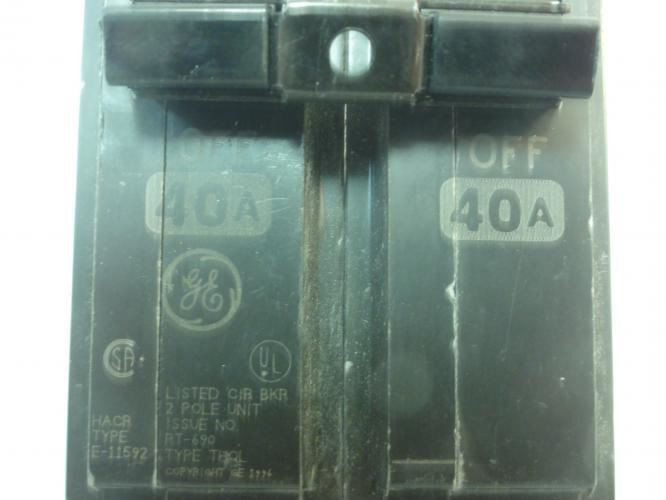 GE THQL2140; Circuit Breaker; 2-Pole; 40A