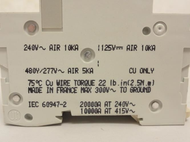 Merlin Gerin MG24447; Supplementary Protector 6A; 2P; 240/480VAC