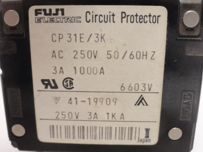 Fuji Electric CP31E/3K; Circuit Protector 3A 250VAC