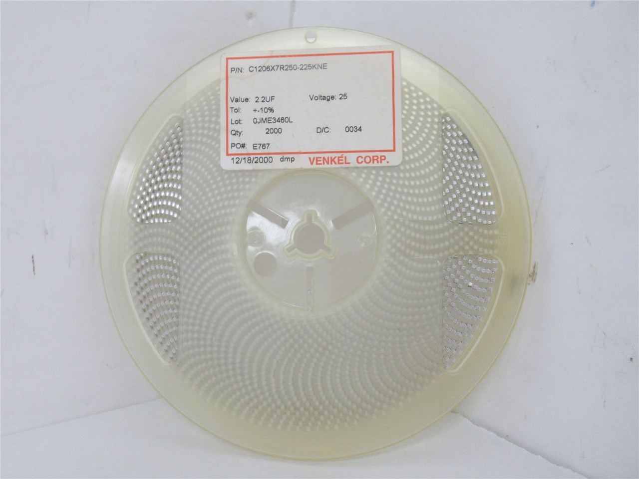 Venkel  C1206X7R250-225KNE; Lot-2000 Ceramic Capacitor 2.2UF
