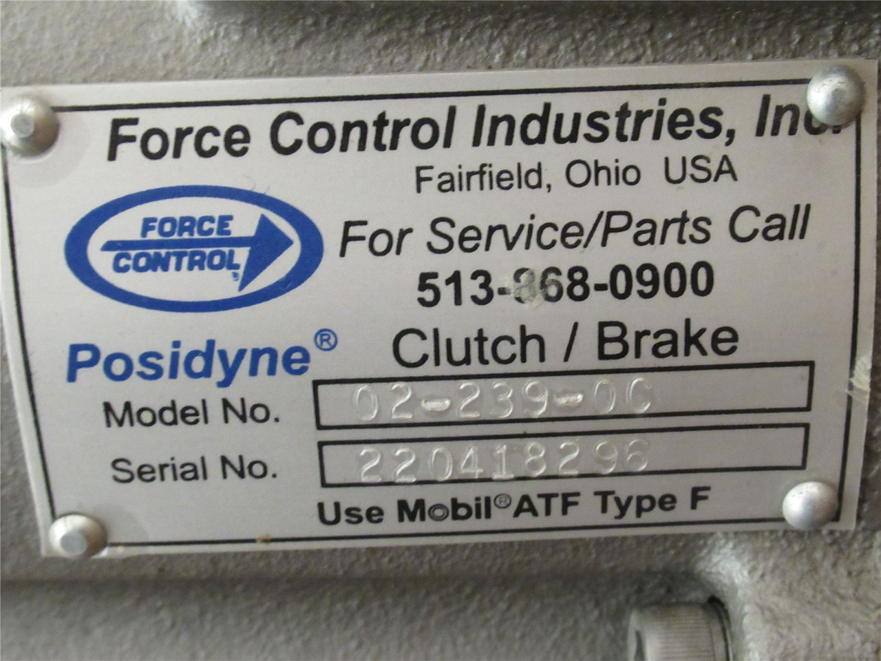 Force Control 02-239-00; Posidyne Clutch Brake