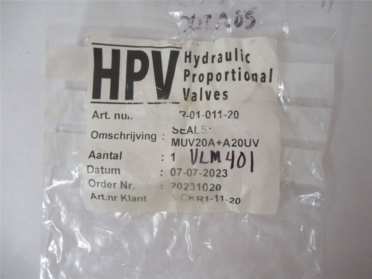 Hydraulic Proportional Valves CKR1-1120; Seal Kit forMUVValve