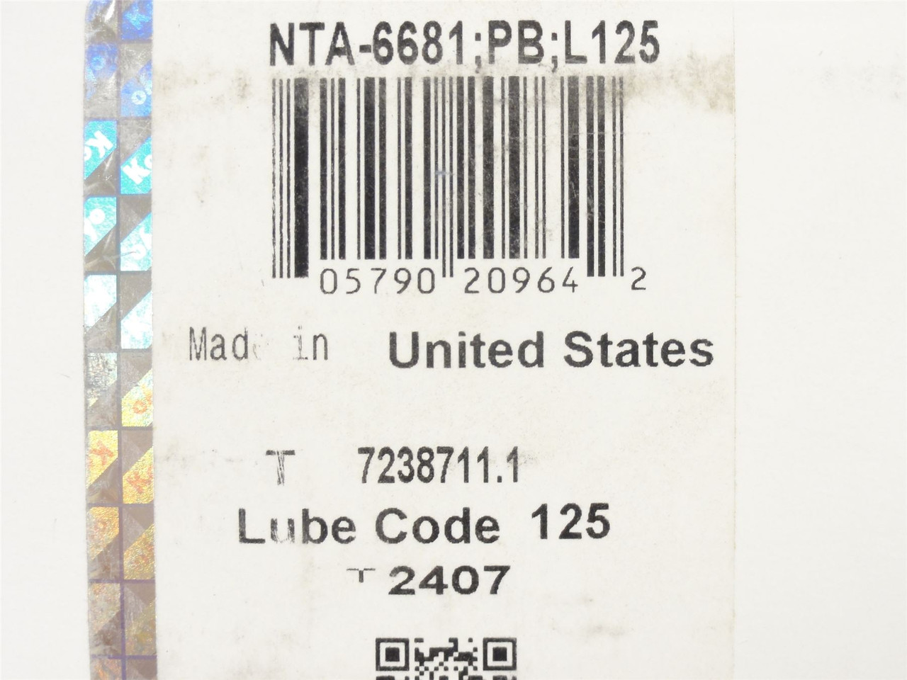 Jtekt NTA-6681; Needle Roller Thrust Bearing; 4-1/8"ID