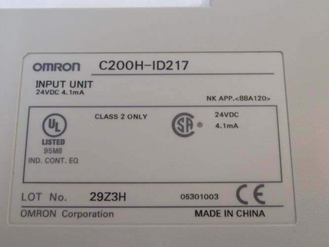 Omron C200H-ID217; Input Module; 24VDC; 4.1mA