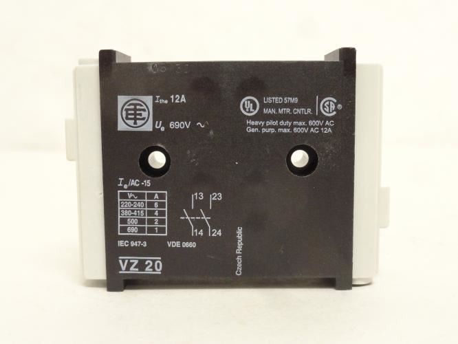 Telemecanique VZ 20; Auxiliary Contact 2-NO; 12A; 600V