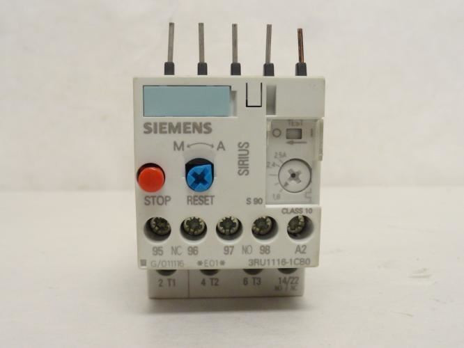 Siemens 3RU1116-1CB0; Thermal Overload Relay; 1.8-2.5A; 690VAC