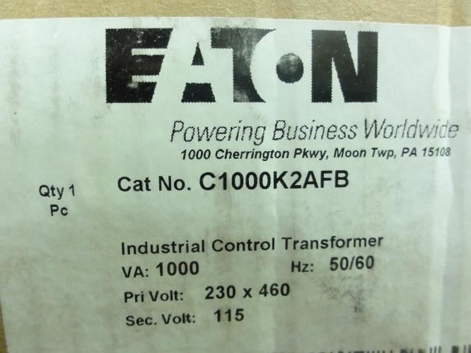 Eaton C1000K2AFB; Transformer 1000VA; Pri:230x460V to Sec:115V
