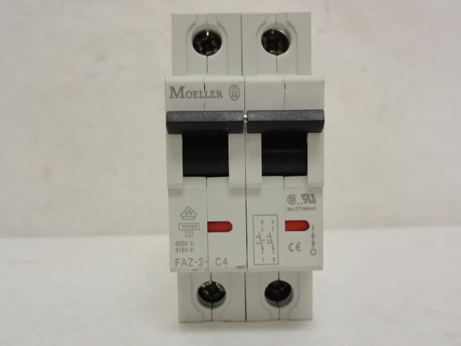 Moeller FAZ-C4/2; Circuit Breaker; 5kA; 277/480VAC; 2 Pole