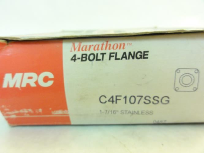 MRC C4F107SSG; Flange Bearing; 4-Bolt; 1-7/16"ID; SS