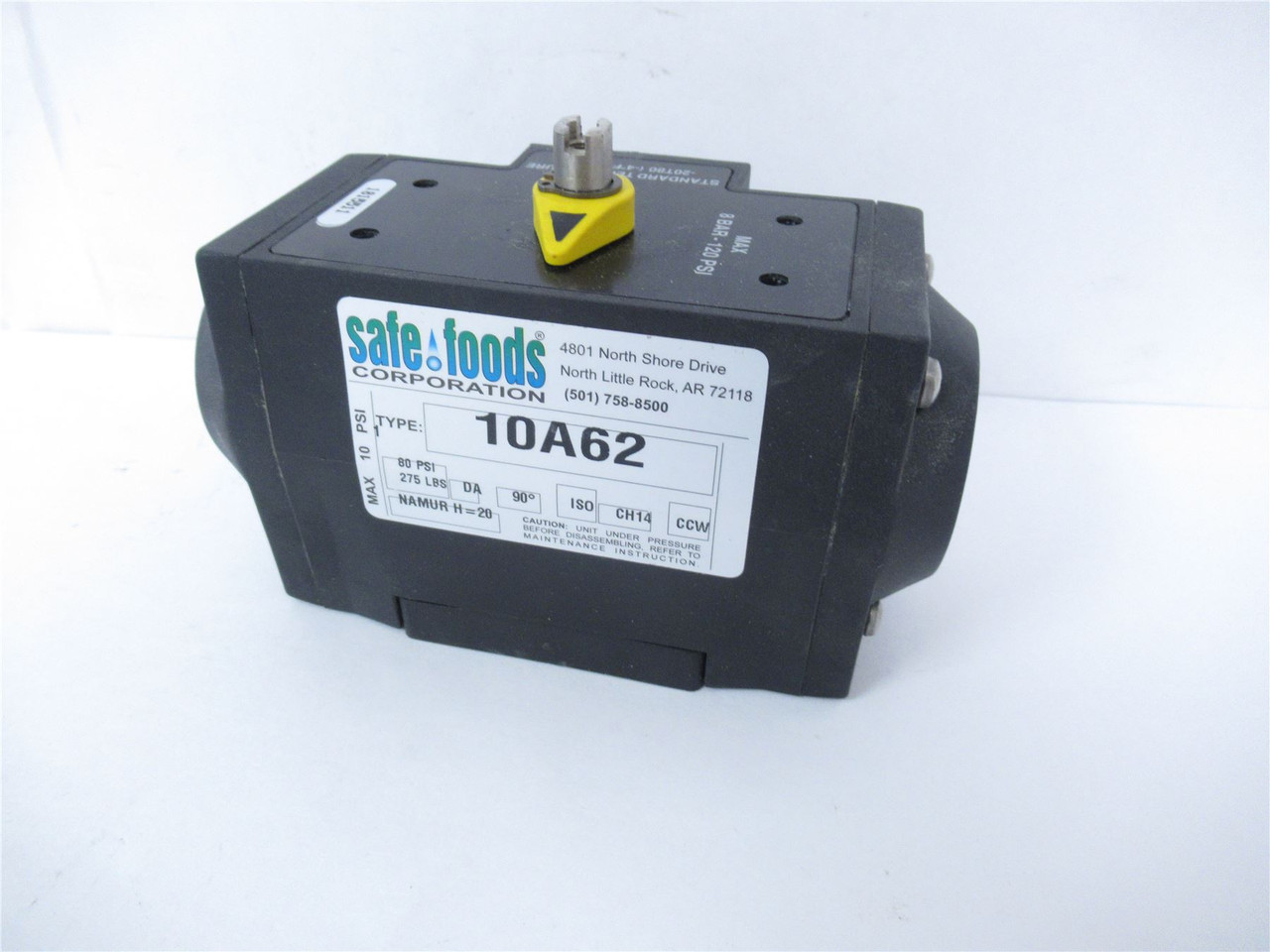 Safe Foods Corp 10A62; Pneumatic Actuator