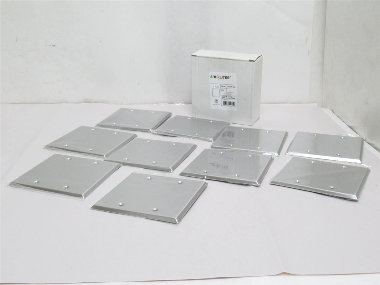 Enerlites 7702-10P-UU; Box-10; Blank Wall Plate Covers; SS
