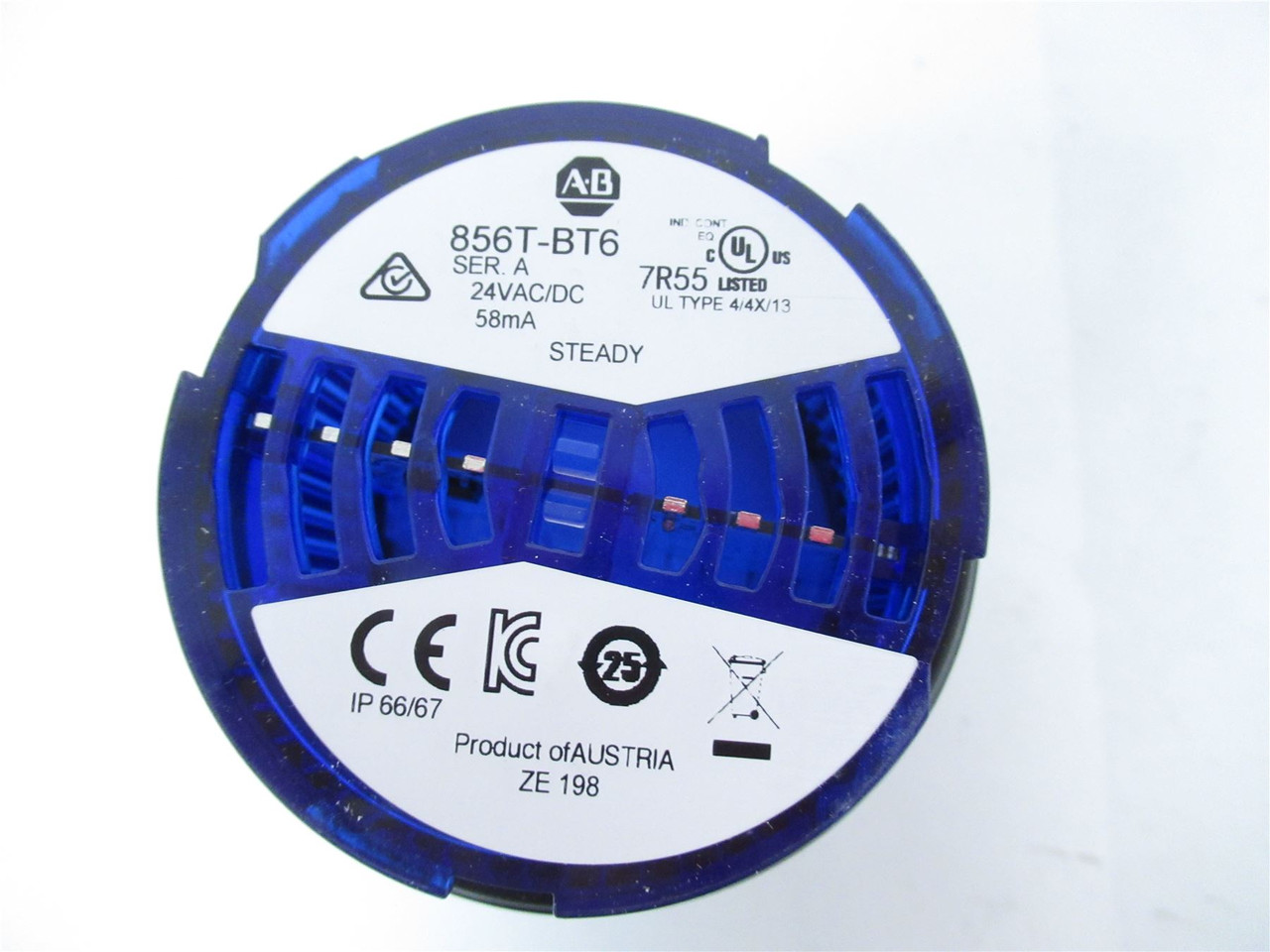 Allen-Bradley 856T-BT6; Stack Light 70mm Blue LED