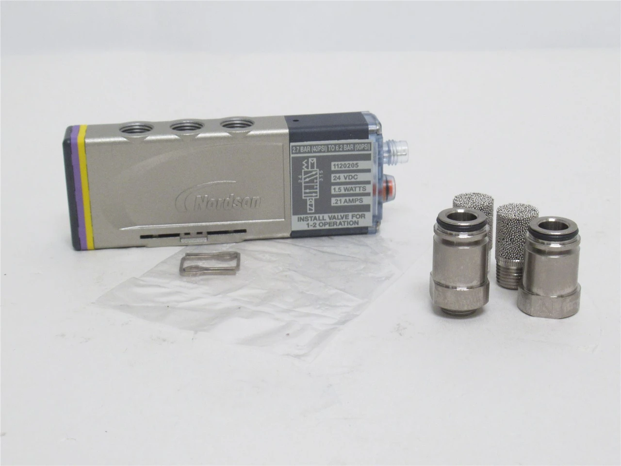 Nordson 1120205; Solenoid Valve; 2.7-6.2BAR; 24VDC