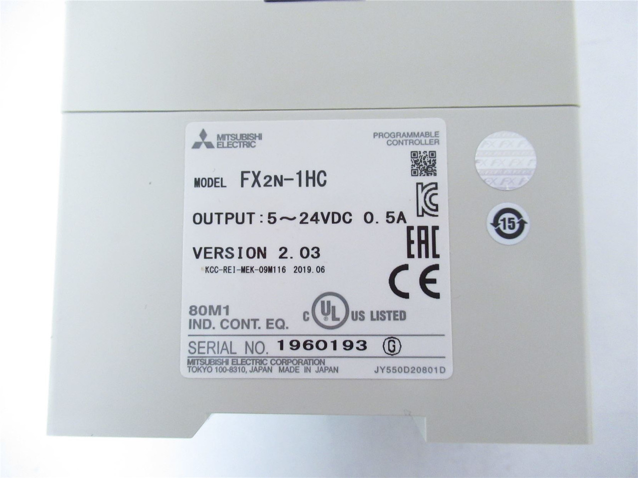 Mitsubishi FX2N-1HC; Programmable Controller 8 Inputs 5-24VDC