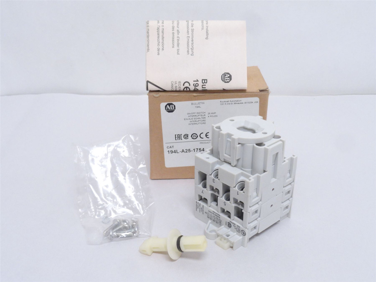 Allen-Bradley 194L-A25-1754; On/Off Load Switch 4P; 17A; 600V