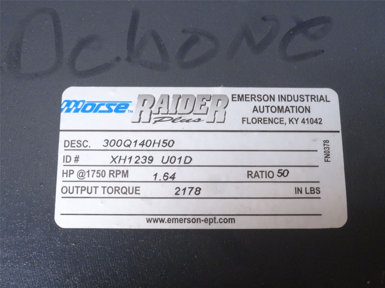 Morse 300Q140H50; Gear Speed Reducer; RA; 50:1 Ratio