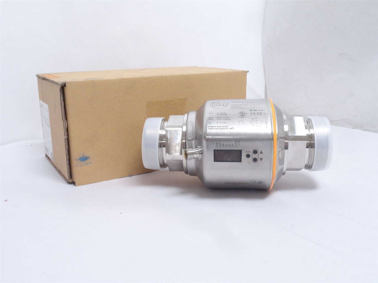 IFM SM2001; Magnetic-Inductive Flow Meter 1.3-160GPM 18-32VDC