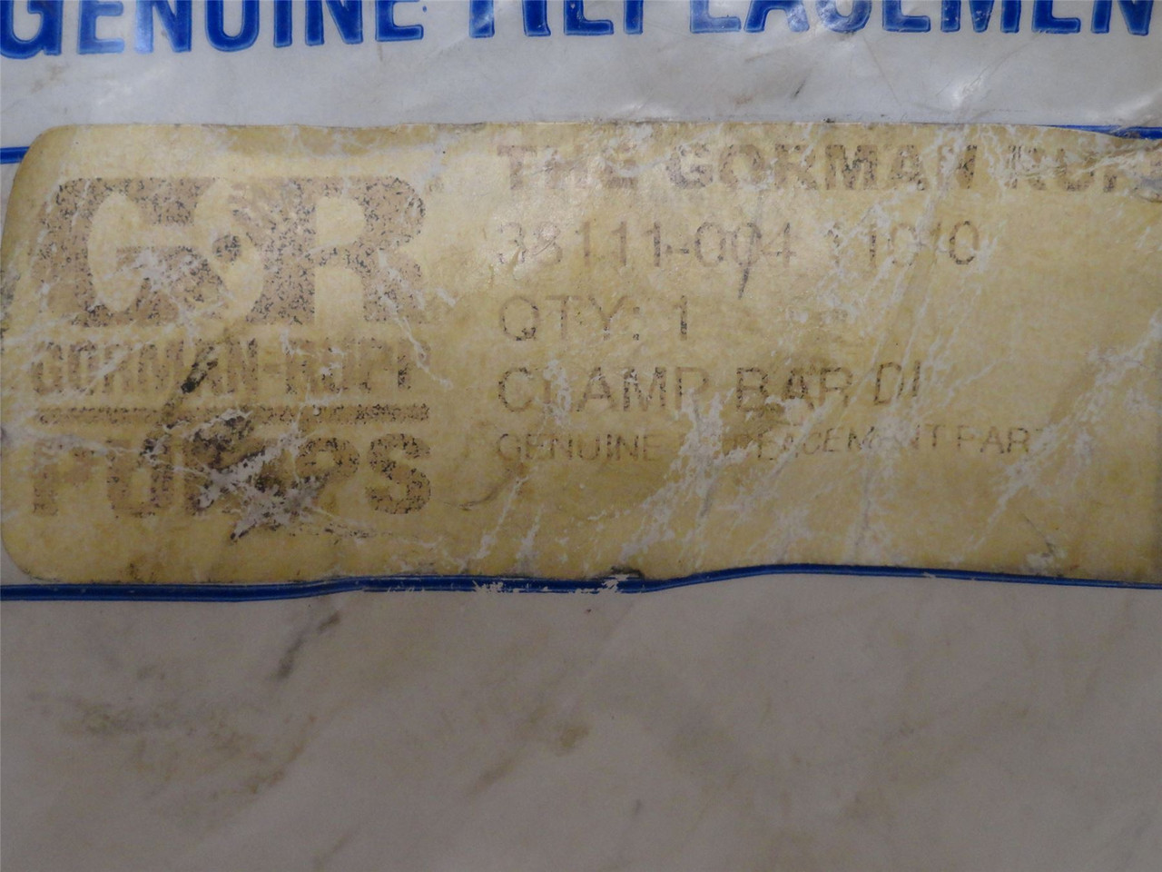 Gorman-Rupp 38111-004; Clamp Bar; No Screw