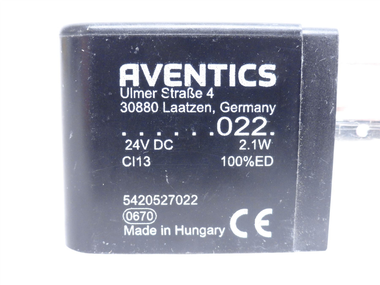 Aventics 5420527022; Solenoid Coil; 24VDC;  5/16"ID