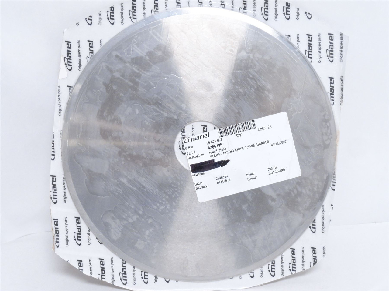 Marel 4266196; Round Blade; 1.5mm Ground