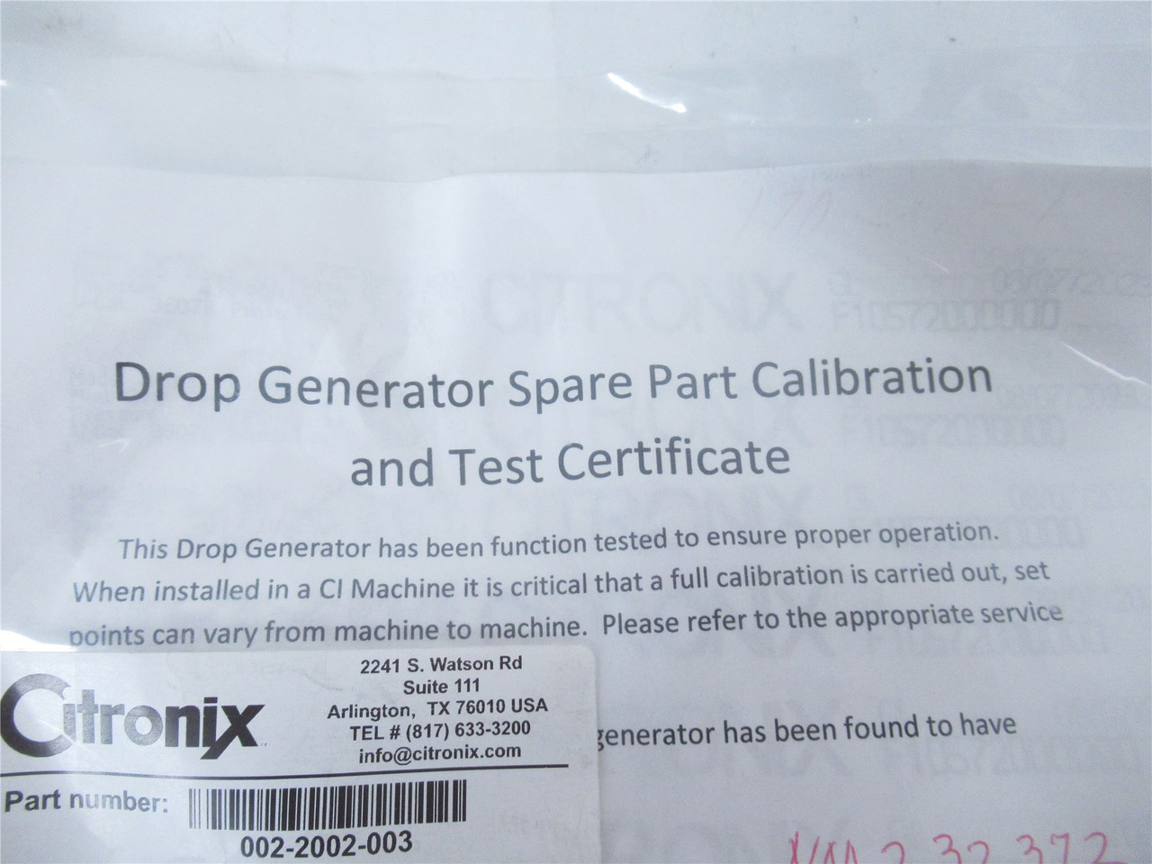 Citronix 002-2002-003; Assembly Drop Generator Hybrid