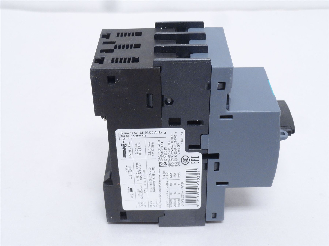 Siemens 3RV2021-4PA10; Manual Motor Starter; 30-36A; 3P; 600V
