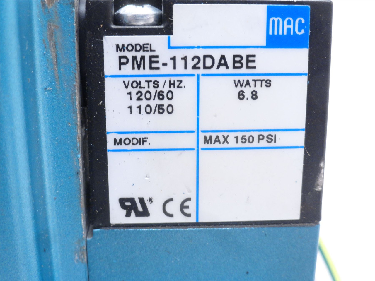 MAC 6211C-111-PM-112DA; Solenoid Valve; 0-150PSI; 4/2