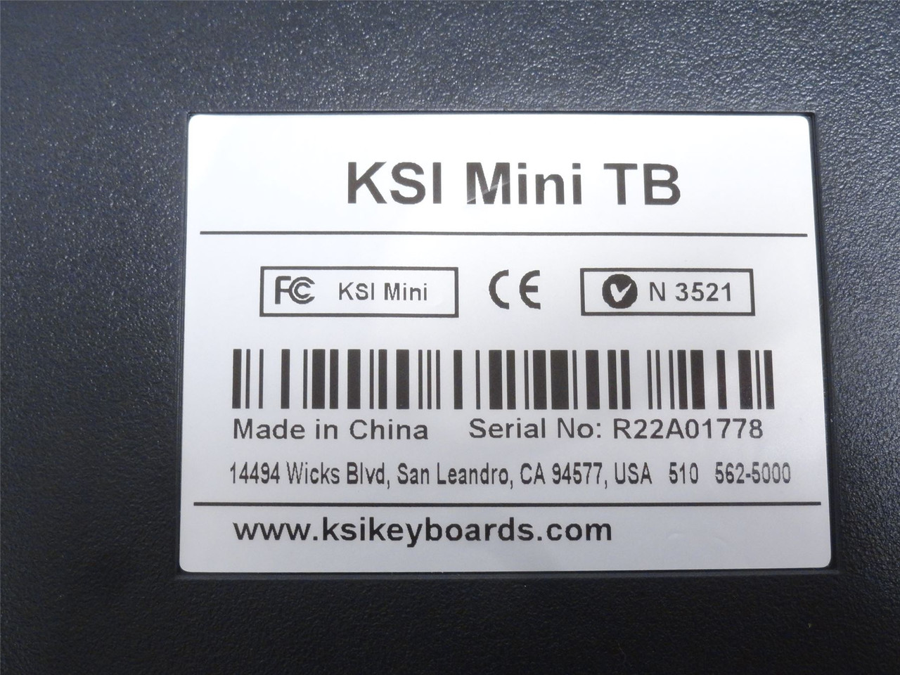 KSI Mini-TB; Compact Keyboard With Integrated Trackball Mouse