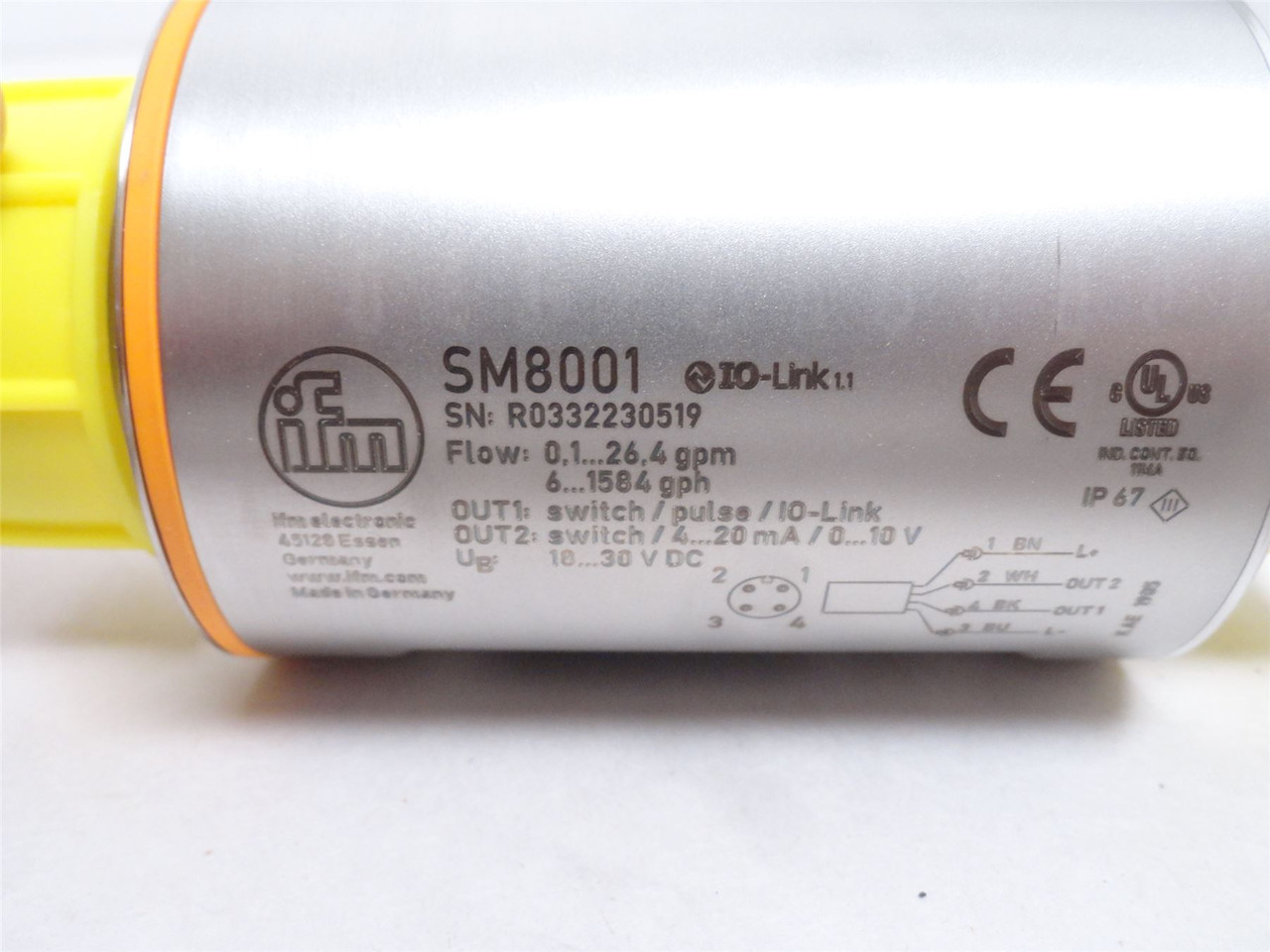 ifm SM8001; Electromagnetic Flowmeter; SS; 1" BSPP Threads