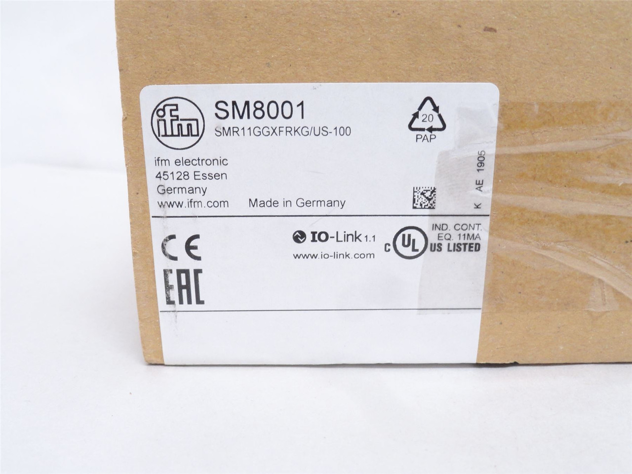 ifm SM8001; Electromagnetic Flowmeter; SS; 1" BSPP Threads