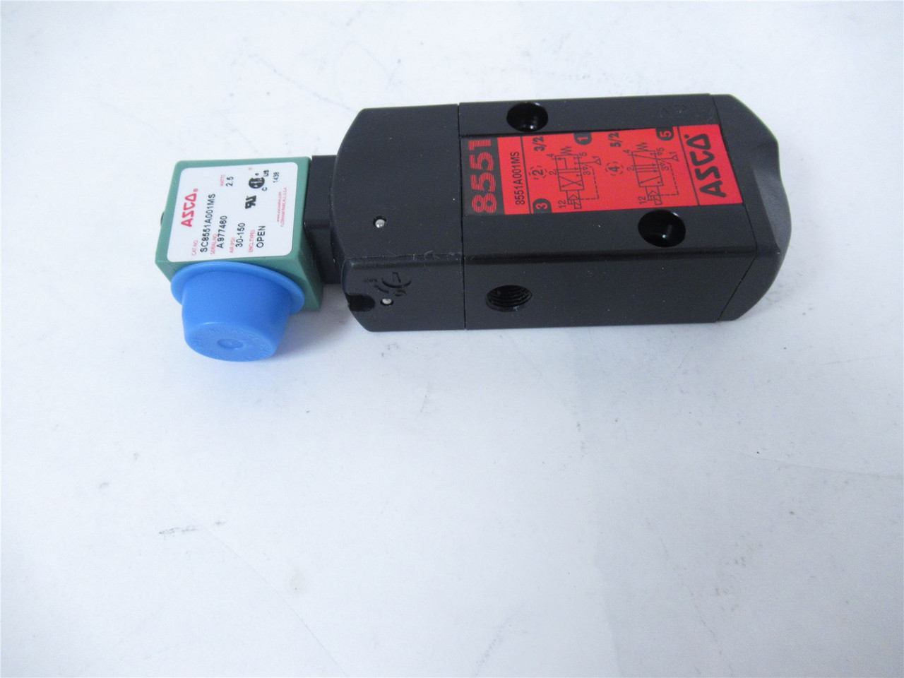 Asco SC8551A001MS-120V; Inline Spool Valve 4way Coil 120VAC