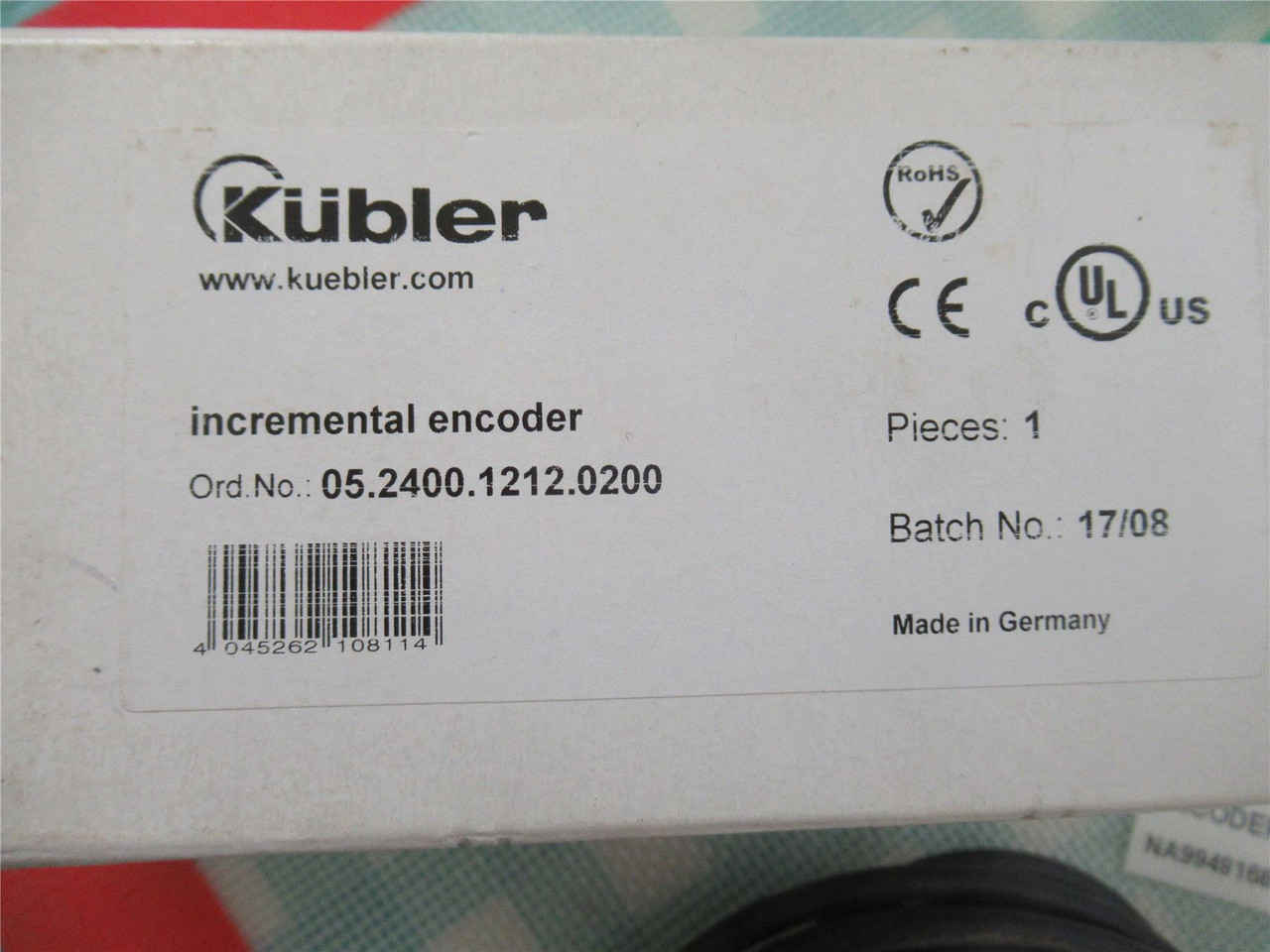Kubler 05.2400.1212.0200; Incremental Encoder Ø24MM Flange