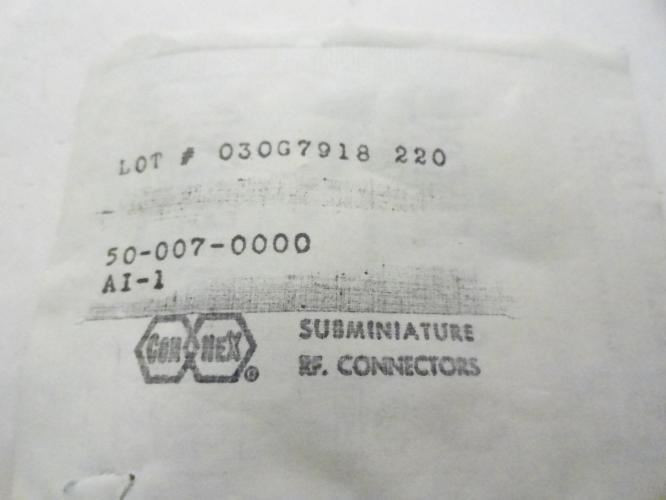Sealectro 50-007-0000; Subminature RF Connector